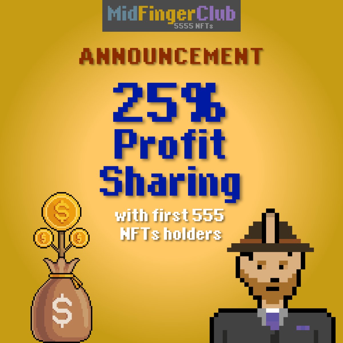 MidFingerClub's tweet photo. ⚠EXCITING ANNOUNCEMENT!!🥵
Real Utility with #MFC NFTs Collection
🔥We have decided to share 25% of our profit from the upcoming merch store with our first 555 #NFTs holders!💸
More details TBA..👀
#NFT #NFTCommunity #NFTGame #NFTGiveaway #NFTdrop #Metaverse #MidFingerClub https://t.co/oO74inKVqm