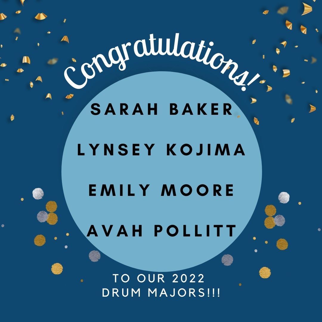 Congratulations to this year's Cougar Pride Drum Majors! We had an awesome pool of candidates to choose from, and we're excited to kick the season off on Tuesday night!

#GC22 #theroadlesstraveled