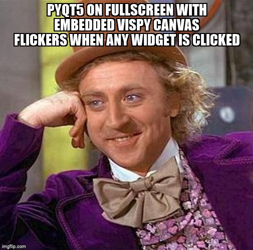 overflow_meme's tweet image. PyQt5 on Fullscreen with embedded vispy canvas flickers when any widget is clicked stackoverflow.com/questions/7214… #python3x #vispy #pyqt5