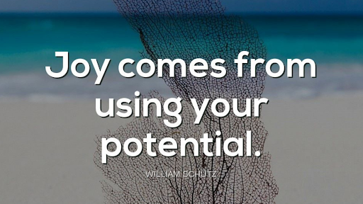 TheZigZiglar's tweet photo. "Joy comes from using your potential."-William Schutz https://t.co/SG5ueHpY4A