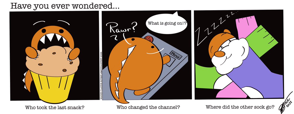 NorthyArts's tweet photo. Have you ever wondered~ (Extra panel in replies!) #Teethasaurus #TeethasaurusRex #cartoon #comic #projectstarter #artwork #originalart https://t.co/JTCm3qnhDr
