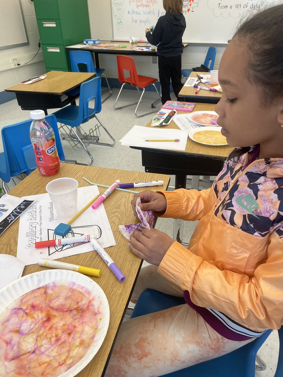 MissMaddyB223's tweet photo. Learning about capillary action in science 🧪 AND making Mother’s Day flowers 💐 #multitaskingscientists https://t.co/Phlkhh7ckj