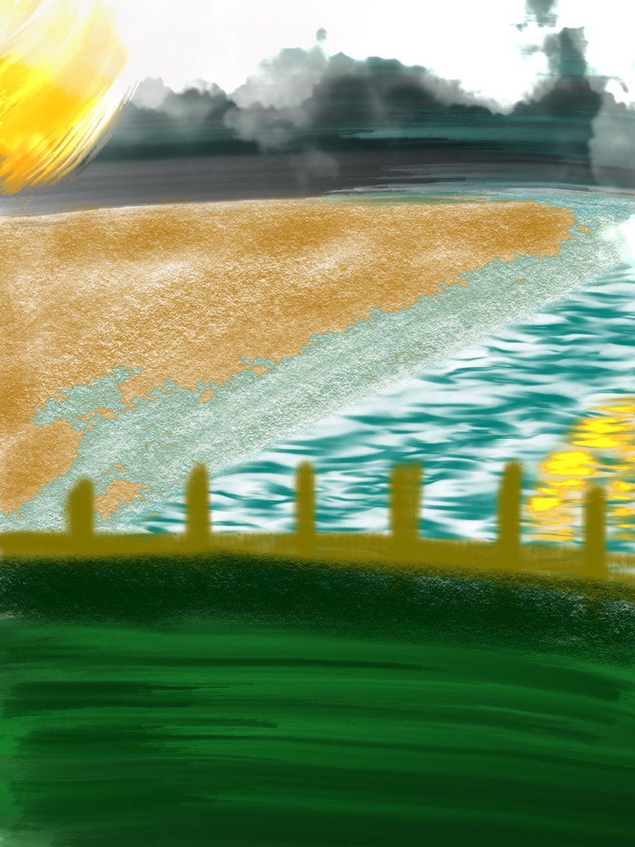 OnTheMoon365's tweet photo. I just finished this little freehand creation earlier this afternoon!!! I guess I’ll title it “Grass Is Always Greener” #OilPaint #Procreate #Art #Expression #Freehand #Freehanded https://t.co/NPHkDKezOB