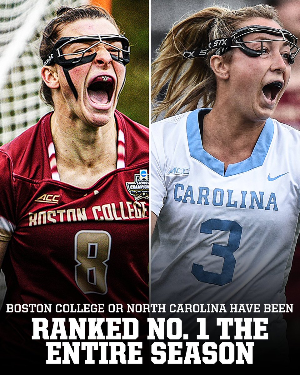 accnetwork's tweet photo. No. 2 @BCwlax 🆚 No. 1 @uncwlax 

@theACC women's lacrosse title game is bound to be a show 🍿 https://t.co/9bqhdKDF72