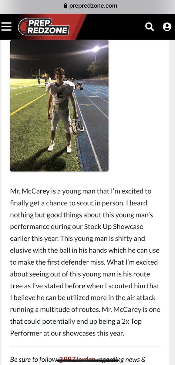 Thanks for the write up. Look forward to seeing you tomorrow. <a href="/DollBrian/">Brian Doll</a> <a href="/newtrierfb/">New Trier Football</a> @PRZJordan @Lemmingscouting