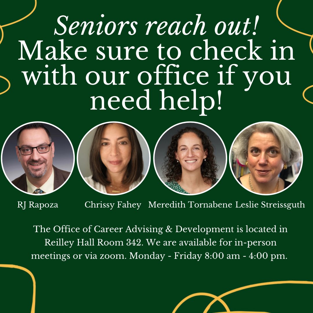 Seniors reach out if you need help with job applications or interview questions, we are here for you! #reachout and make an appointment! ✨