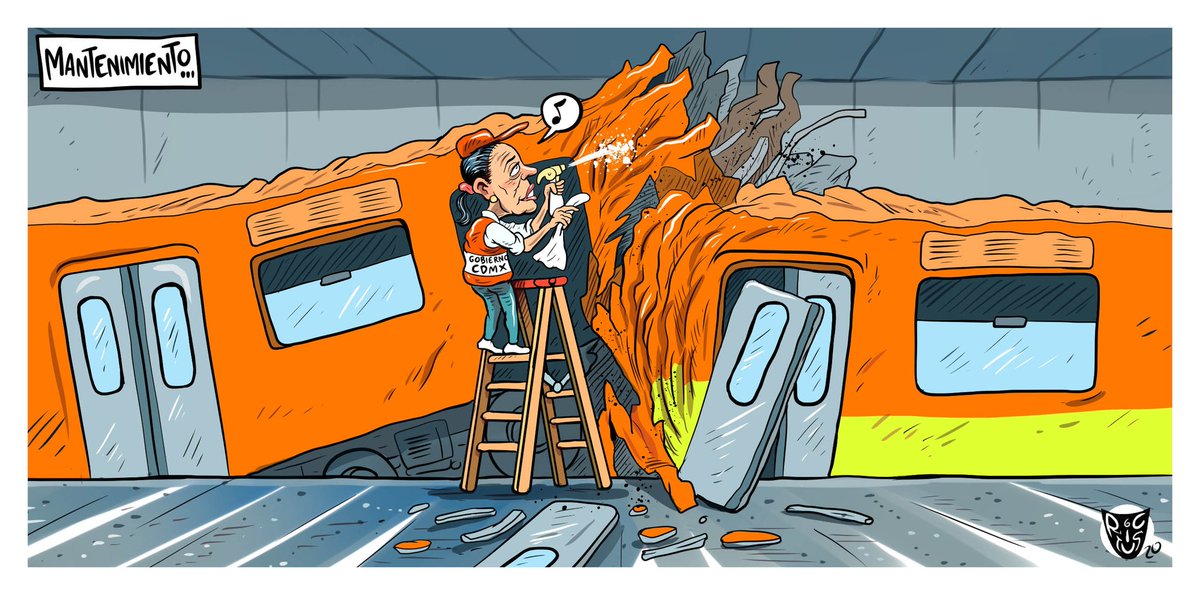 El mantenimiento de Sheinbaum.
Cartón publicado hace un par de años en <a href="/ElFinanciero_Mx/">El Financiero</a>