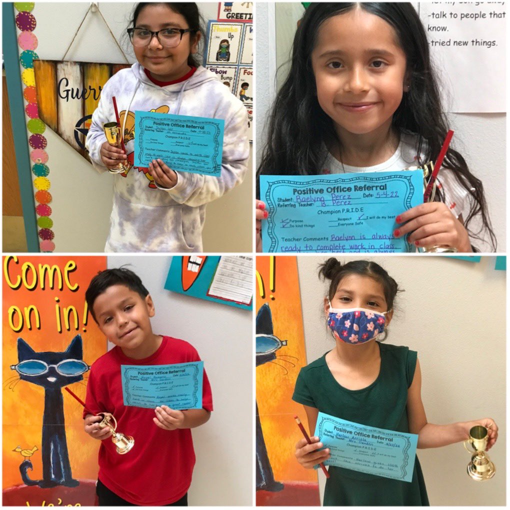 Congratulations to our Champions for receiving a Positive Office Referral! Keep showing your Champion P.R.I.D.E.! #PositiveFriday 👏❤️