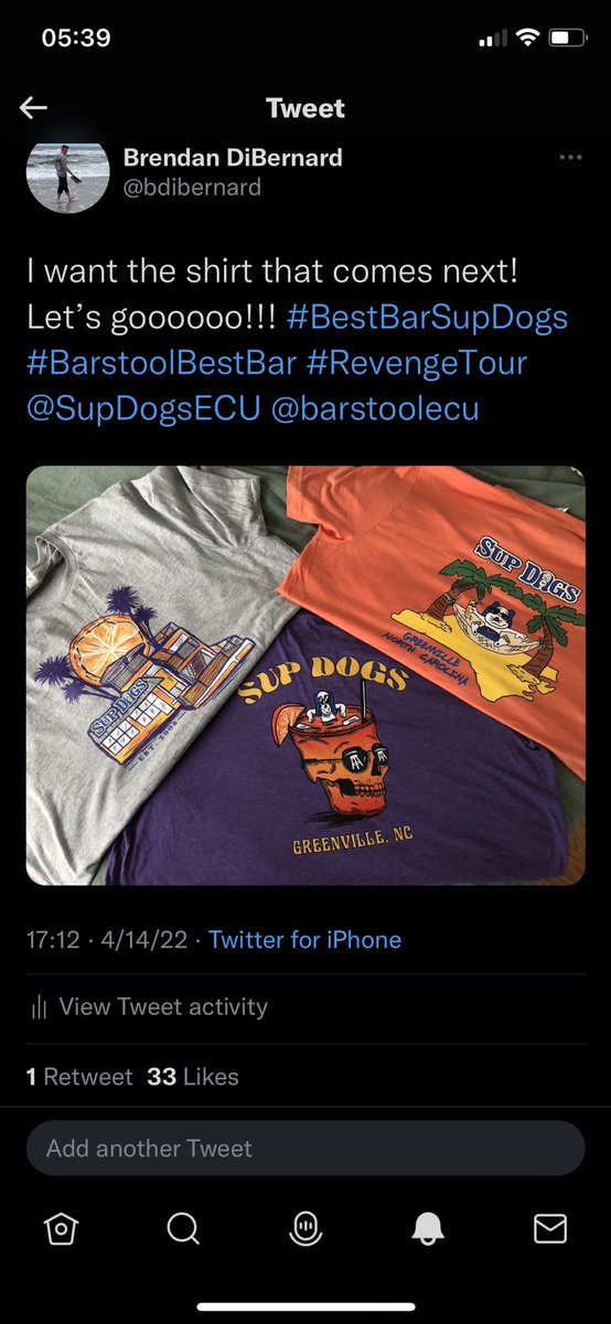 bdibernard's tweet photo. #BestBarSupDogs #BarstoolBestBar #RevengeTourComplete @SupDogsECU @barstoolecu https://t.co/Zt66knt4di