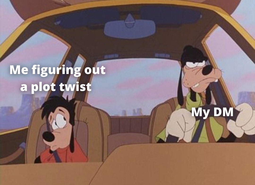 dicemademe's tweet photo. Do you ever get too excited about putting the pieces together and accidentally ruin all the DM’s plans? #dnd https://t.co/PsVFbA4F57