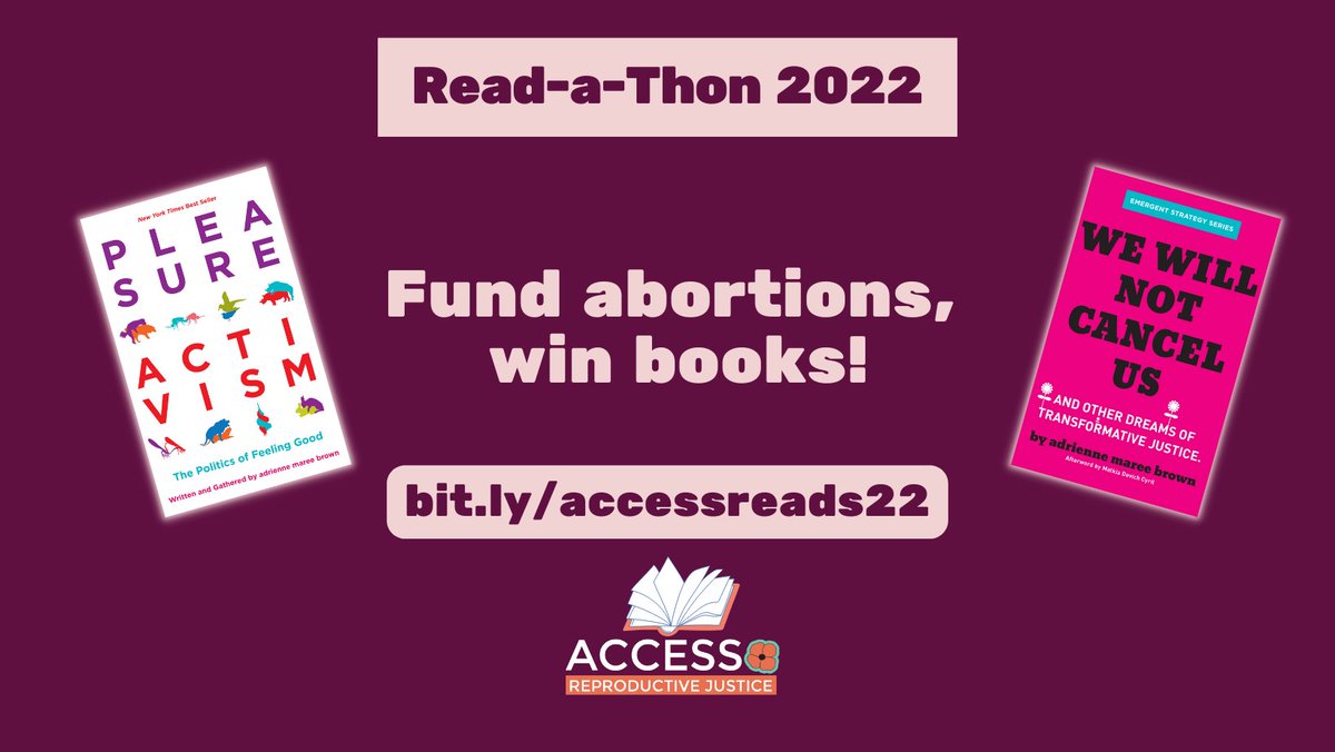 <a href="/AKPressDistro/">AK Press</a> From today, May 6th, until Monday, May 9th, everyone who donates $5 or more to our #FThon22 fundraiser will be entered into a giveaway for a copy of "Pleasure Activism" or "We Will Not Cancel Us." 

Donate now for your chance to win! #ACCESSReads22

fund.nnaf.org/ACCESSReads22