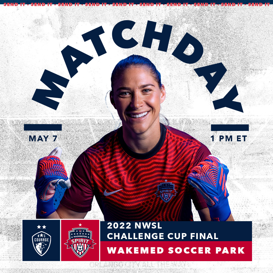 It’s Challenge Cup FINALS time BABY!!! 

📍WakeMed Soccer Park, NC      
🆚 NC Courage 
🕒 1:00 PM ET
📺 CBS

#OneSpirit