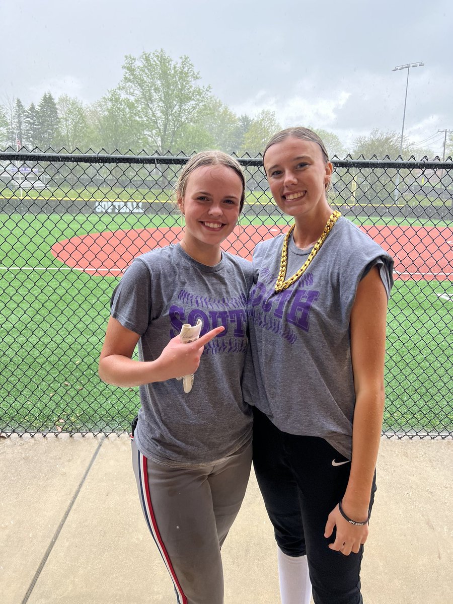 Shoutout to Senior Emma Crider and Freshman Sidda Benckart who stayed after practice IN THE RAIN to help put up the batting cages…and they are still SMILING! 🌧😀