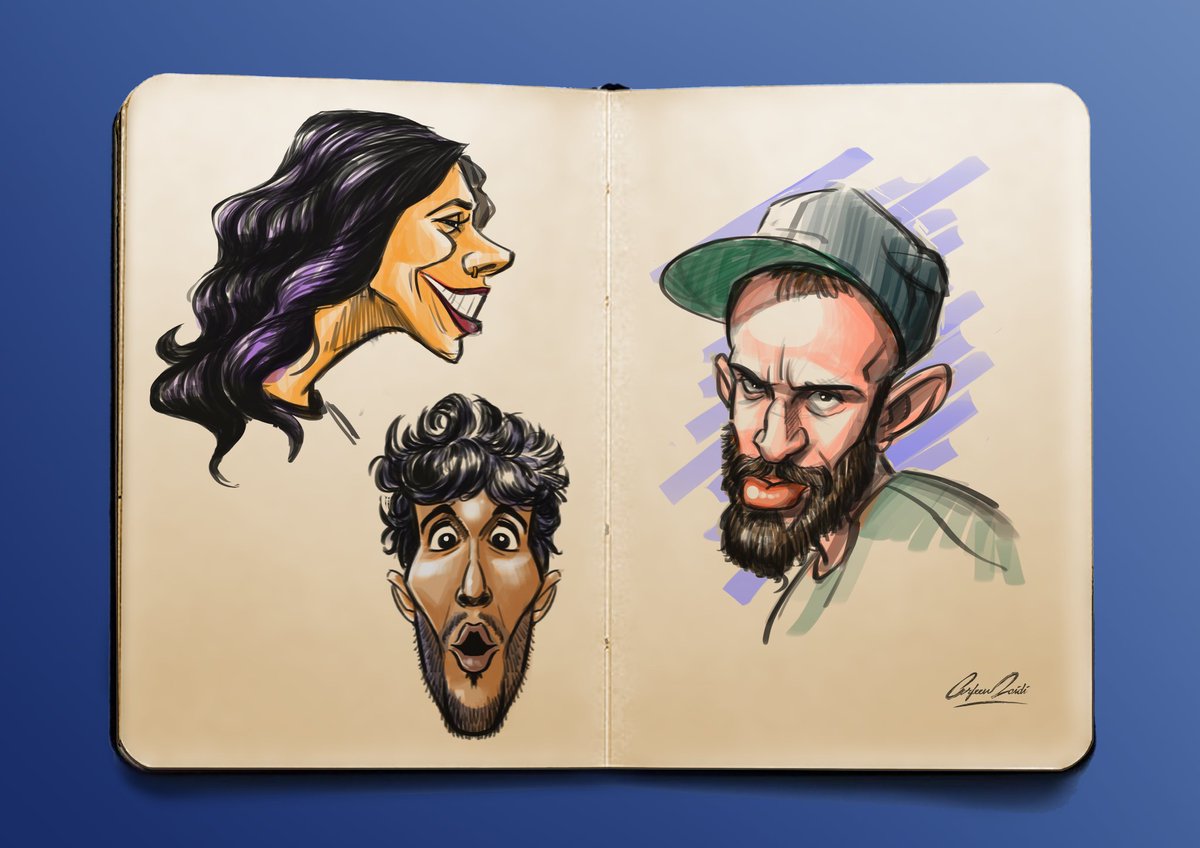 Quick Caricatures of some of my students at PUCAD.
.
#caricature #markers #digitalart #photoshop #wacom #wacompakistan #pakistaniartist #arfeenzaidi #arfeenzaidiart #arfeenzaidiillustrations #arfeenzaidi2022 #zaidicature #zaidicature2022