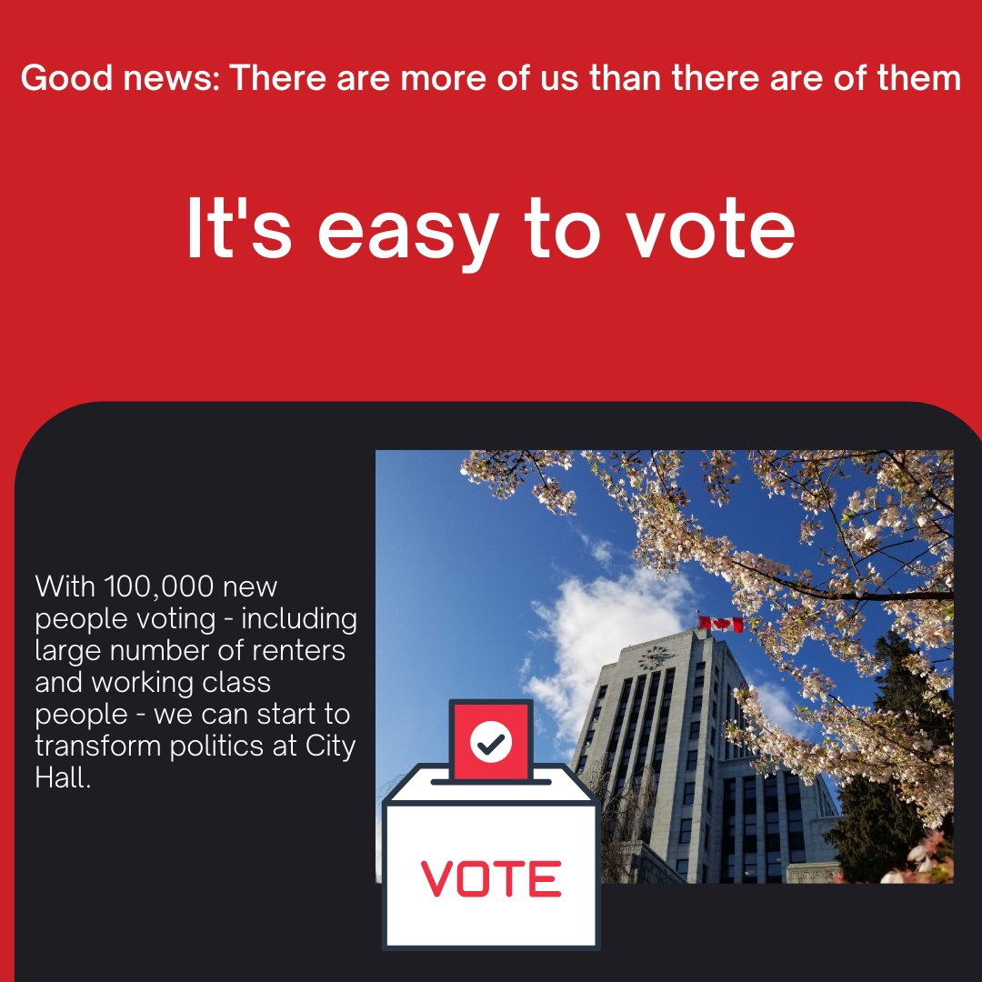 socialist_vote's tweet photo. If we can increase the voter turnout by 100,000 voters this year, we can elect people to City Hall who understand the housing crisis, because like so many of us they struggle to pay the rising rent in this city. So please register to vote now. It’s easy! https://t.co/cCmuq9T45F https://t.co/Xs78jze1c4