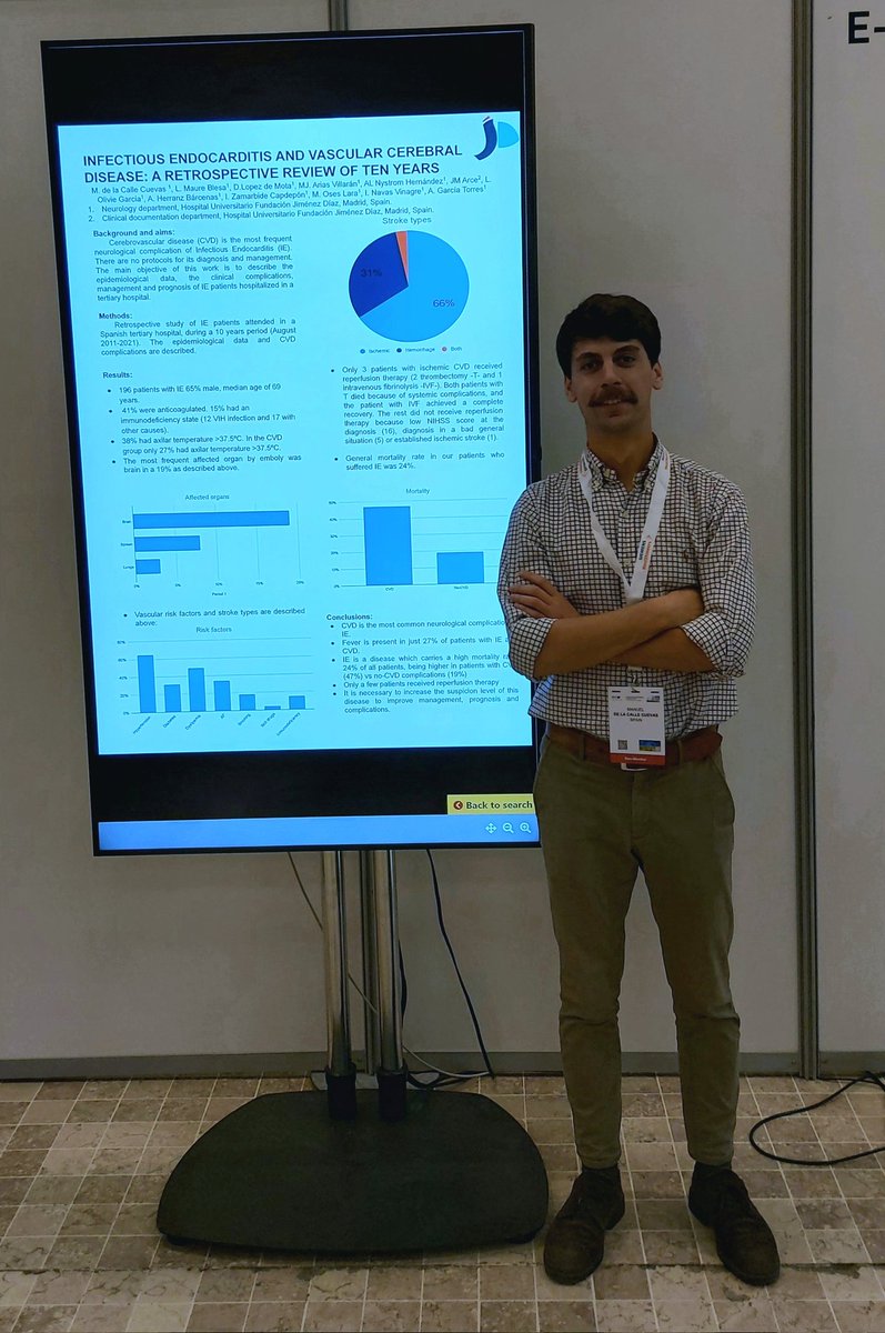 ManuCalleC1's tweet photo. It was a pleasure to present our review about endocarditis and stroke in #ESOC22.
Thanks to everyone who makes this possible. https://t.co/NKuPZLB7SB