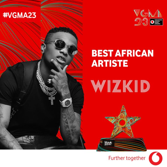VGMA23: Wizkid Named The Best African Artiste Of The Year