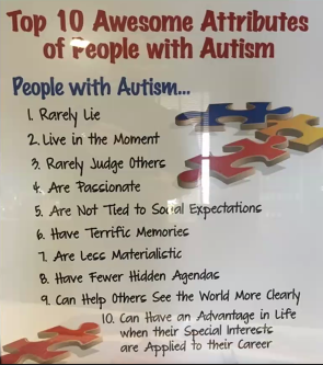 transformingaut's tweet photo. Remember the positive attributes of Autism.

This is a picture taken from a webinar on Autism and being Uniquely Human. The poster is by Lisa Jo rudy.

#positiveattributes #autisticattributes #transformingautismproject #autismfamilies https://t.co/7CX9rHuwaQ