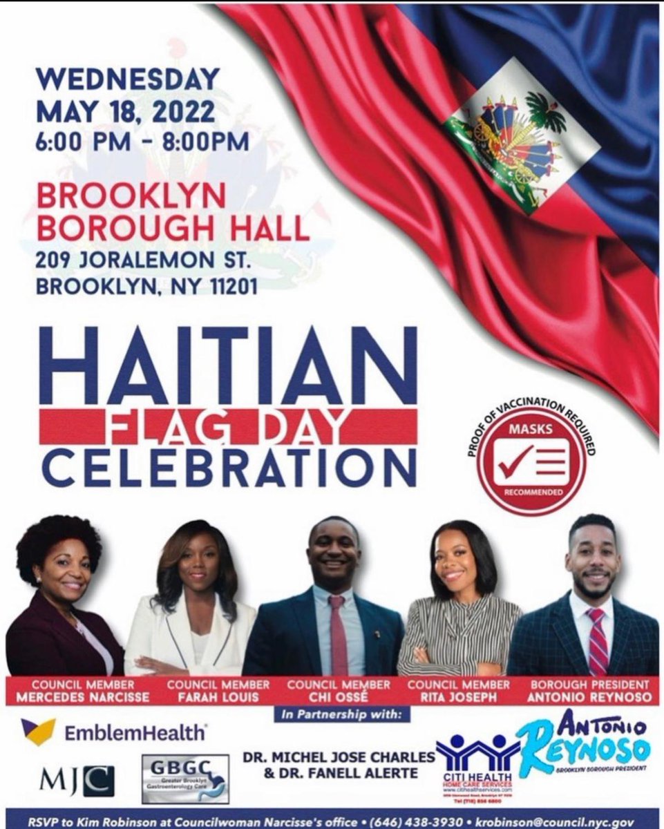YOU ARE ALL WELCOME! Don't miss out on this amazing opportunity to celebrate Haitian Heritage Cultural Month! 
Saturday, May 14th, 2022
Wednesday, May 18th, 2022