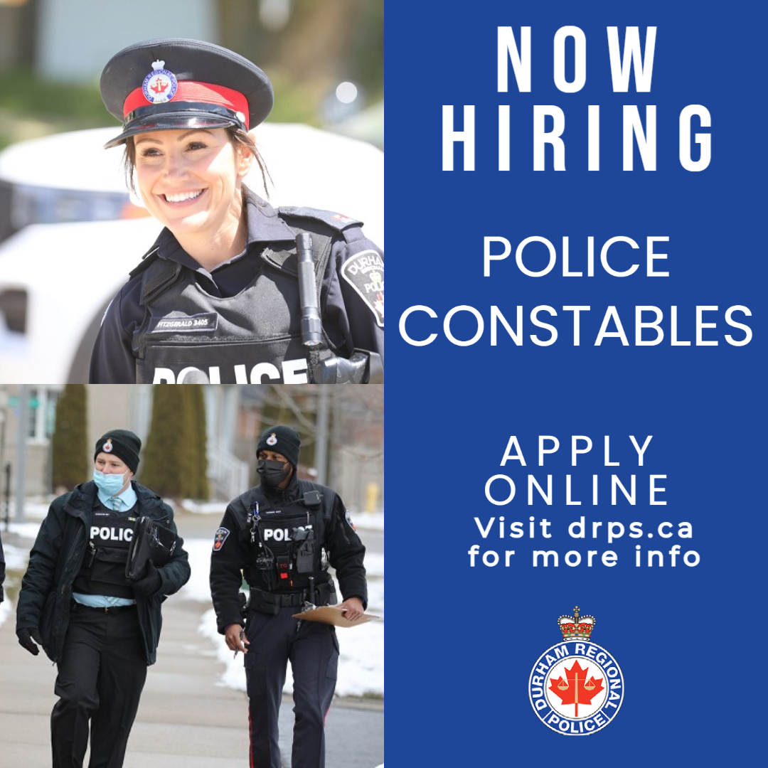 Durham Regional Police on Twitter: "Are you interested in a career in  policing? We are currently hiring Police Constables. For more information  and to apply online visit https://t.co/Ae5XRd2y9p https://t.co/fnWYu6aD1U"  / Twitter
