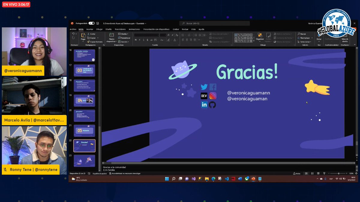 marcelo11avila's tweet photo. Excelente ponencia por parte de nuestra amiga @veronicaguamann sobre como utilizar Azure SQL Database.

Segundo día del #GlobalAzure2022 @RonnyTene https://t.co/vHdeUoEkU1