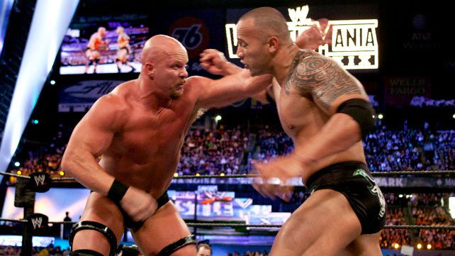 JrGrilling's tweet photo. "They both liked each other. They wanted to work with each other. They were both physical and aggressive."

@TheRock &amp; @steveaustinBSR kick off what would become one of the greatest rivalries of all-time in 1997.

#GrillingJR: THE ROCK 96-97 is ad-free on https://t.co/uzd5DsOY1h https://t.co/GU583omLJI