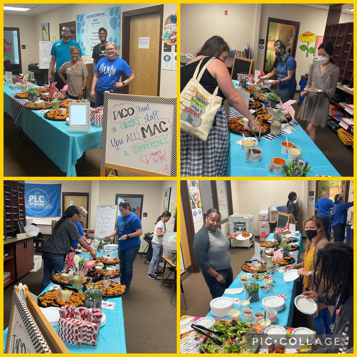 LarynBNelson's tweet photo. A big THANK YOU to @tacomacofficial (at Prado) for providing lunch for our staff for Teacher Appreciation! They loved replacing their lunch with THIS tasty food! #justwingingit @laurabutler618 @erichollinhead @LFLions @fcs https://t.co/xCrRQ7EtoM