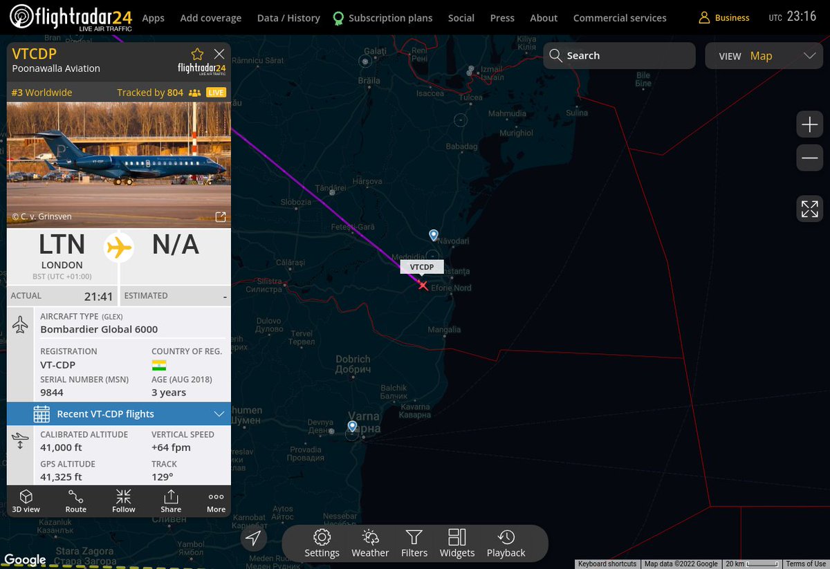 Radar_Assistant's tweet image. MOST TRACKED ALERT : At Sat May  7 00:16:41 2022 #VTCDP is now 3rd in most tracked list #AvGeek #ADSB flightradar24.com/VTCDP/2bc25126