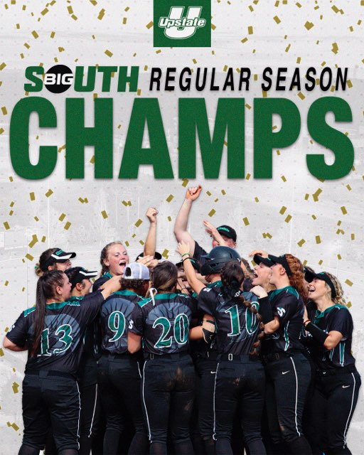 UpstateSpartans's tweet photo. With its two wins today over Presbyterian USC Upstate is the 2022 Big South Regular Season Champions! 🏆

#SpartanArmy ⚔️ #JoinUP https://t.co/r049U3iCfr