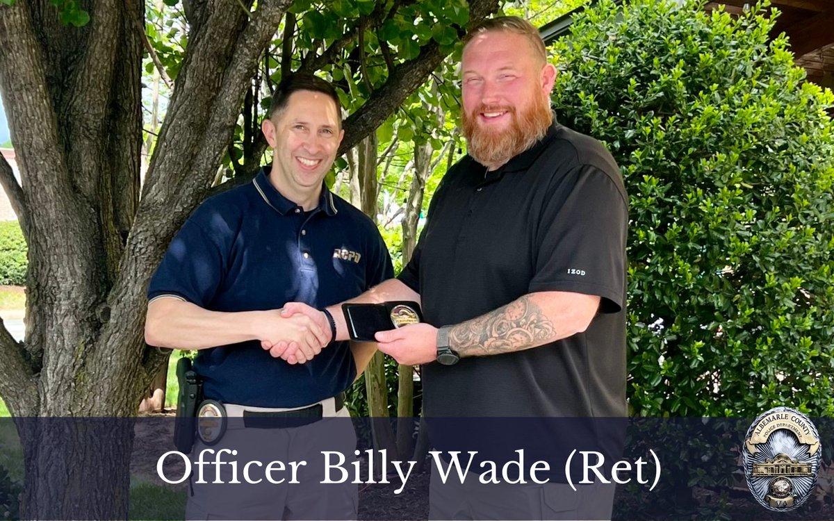ACPD_VA's tweet photo. 🎉Help us wish Officer Billy Wade a happy retirement! We wish you all the best in this next chapter!  #BeACPD #thankyou https://t.co/iicnXfw4nU