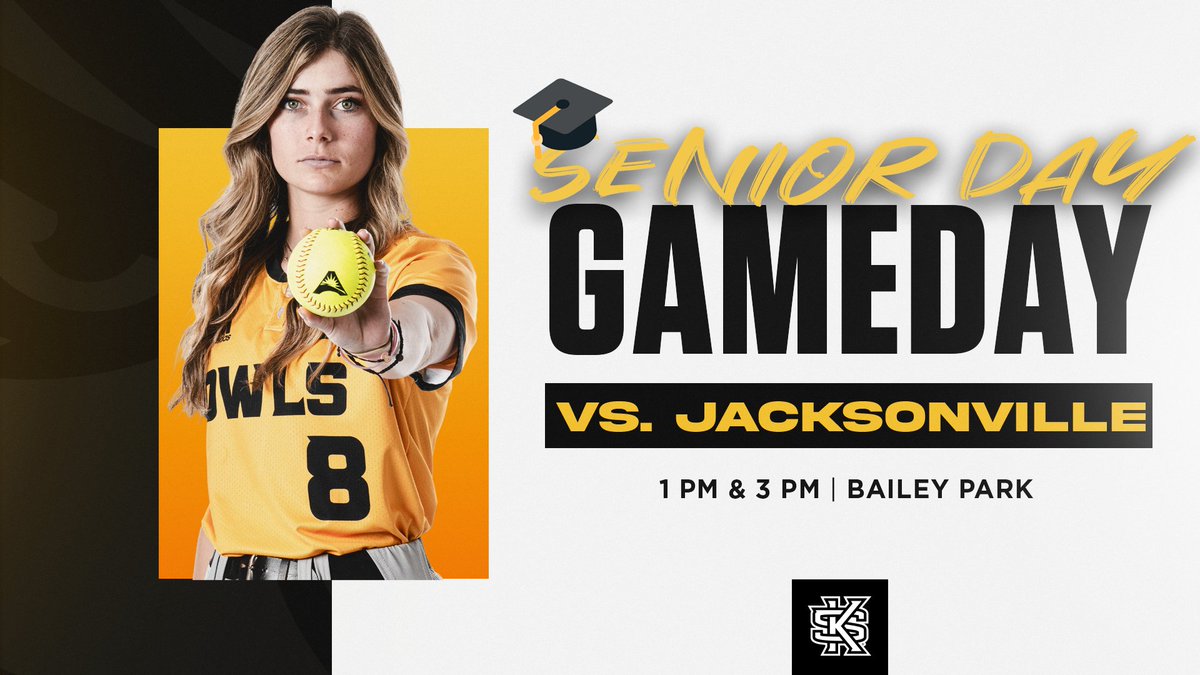 KSUOwlsSB's tweet photo. Today we celebrate senior @katie_greep8 in her final home games at Bailey Park 🥹🥳
📍 Kennesaw, Ga.
🆚 @JAX_Softball
📊 https://t.co/jZCmGlfvRY
📊 https://t.co/8yUNuuD1Rq
📺 https://t.co/lfvTZtTZxq
#OneHeart | #OneKS https://t.co/f2gRl3Ywdl