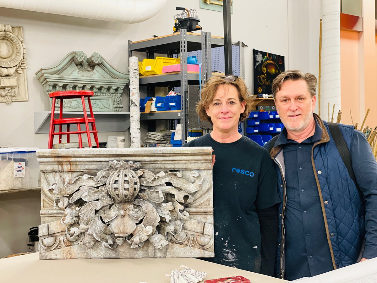 SeanTraceyTweet's tweet photo. Witnessing the artist brilliance of our longtime art director Brenda Dziadzio who completed a very exclusive two year scenic painting degree at Boston university. Only two students selected a year. She hand painted every inch of this set including the floors! Congrats Brenda! https://t.co/VdCmJqGqke