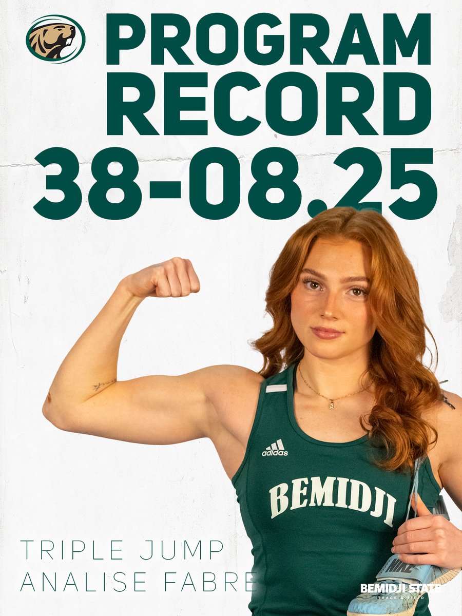 BSUBeaversXCTF's tweet photo. 🚨BSU RECORD🚨

Deb Schulz Open
Results | Triple Jump

6. Analise Fabre – 11.79m/38-08.25

#BeaverTerritory | #NSICODTF https://t.co/vFAxZngVYk