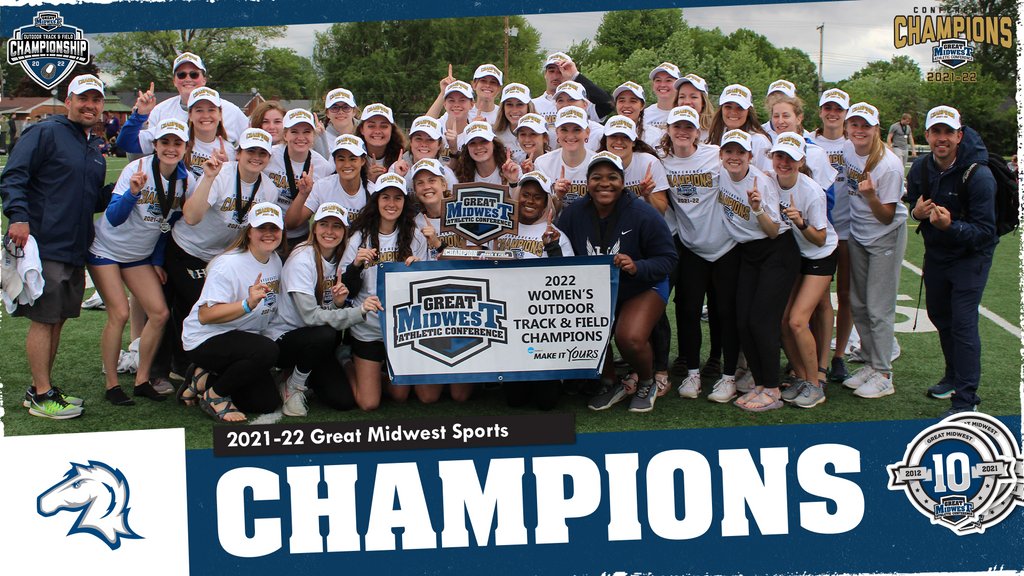GreatMidwestAC's tweet photo. DID IT FOR THE DALE! 🏆

The @HCChargers are your 2022 #GreatMidwest Women's Outdoor Track &amp; Field Champions! https://t.co/rilXefwNvh