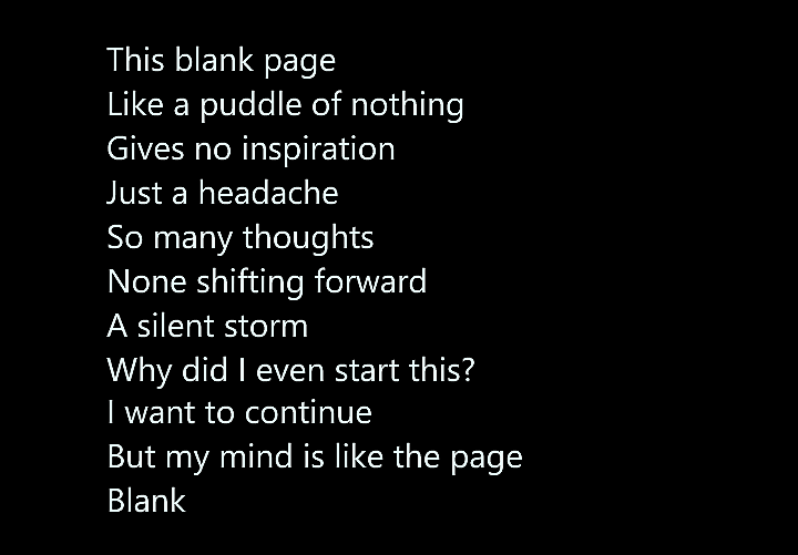Damo_B1988's tweet photo. Blank

#poetry #shortpoems #micropoetry #poetscommunity #poetsoftwitter #writing #writersoftwitter #writingcommunity #creative #creativewriting #creativecommunity #soomanyhashtags https://t.co/tkqDn6SHBG