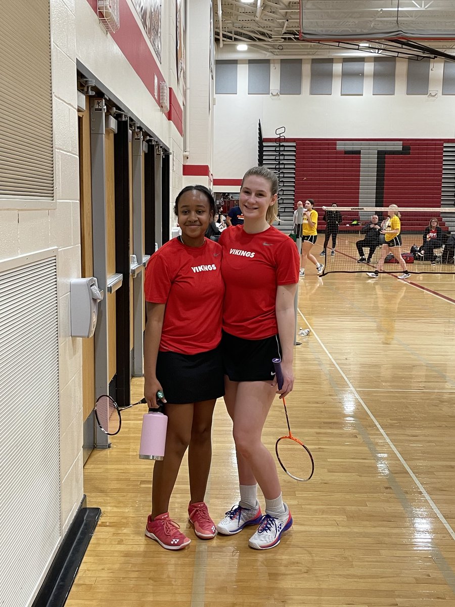 Badminton State Qualifiers - Amina Kendrick and Maggie Cutrara.  Go Vikings! ⁦<a href="/HFHS59/">HF High School</a>⁩