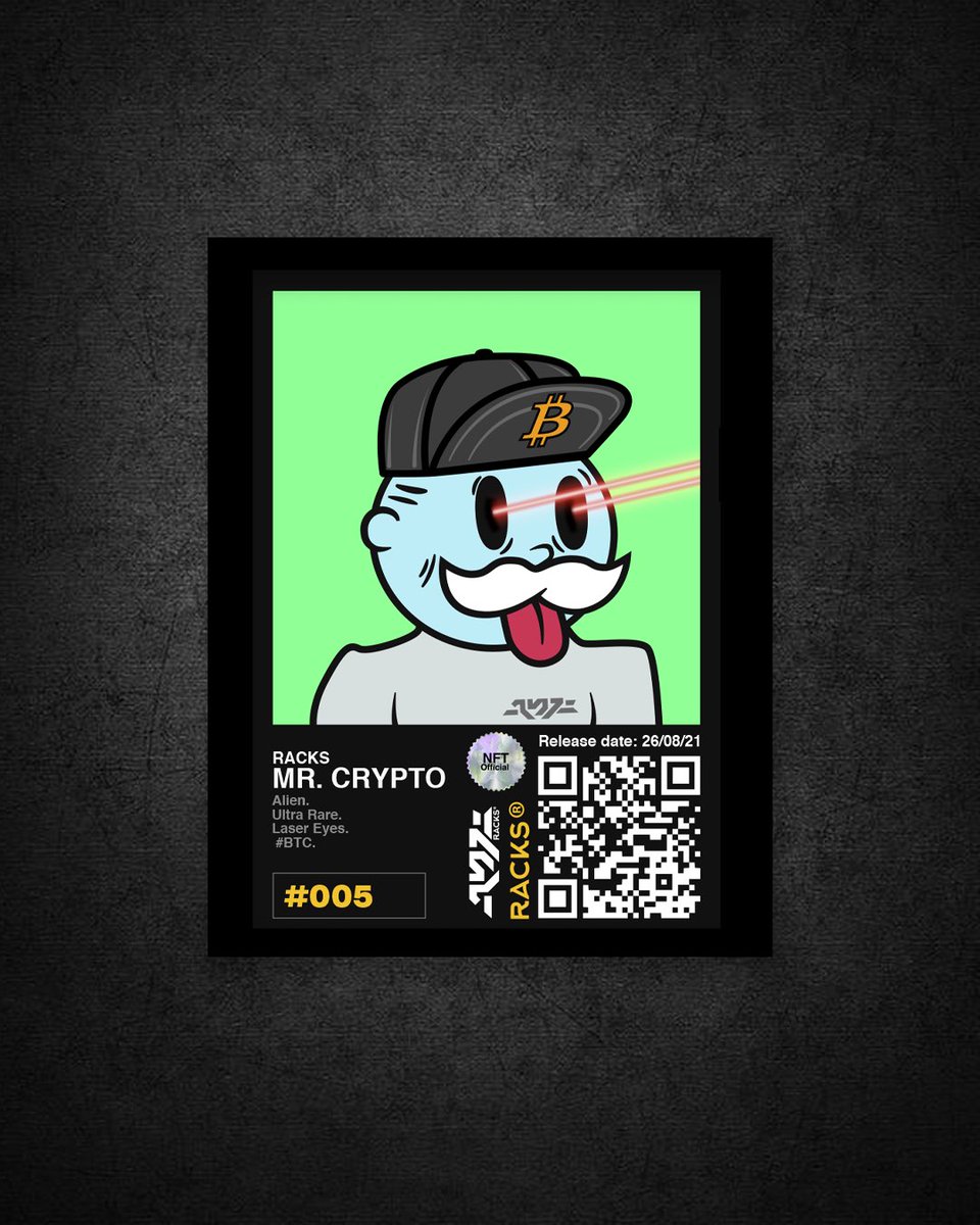 racksmafia's tweet photo. Concept de la placa física personalizada de holder de Mr.Crypto. https://t.co/FIl9XciV2f