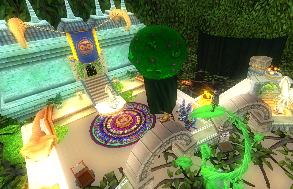 frostickey's tweet photo. Here's my secret temple and hidden paradise, built within the trees! Each stone arch can be activated to teleport you to one of my other houses.

Category: All Natural🍃
Character: Duncan Ironhorn
#Wizard101CastleTours https://t.co/baiUHEfLXo