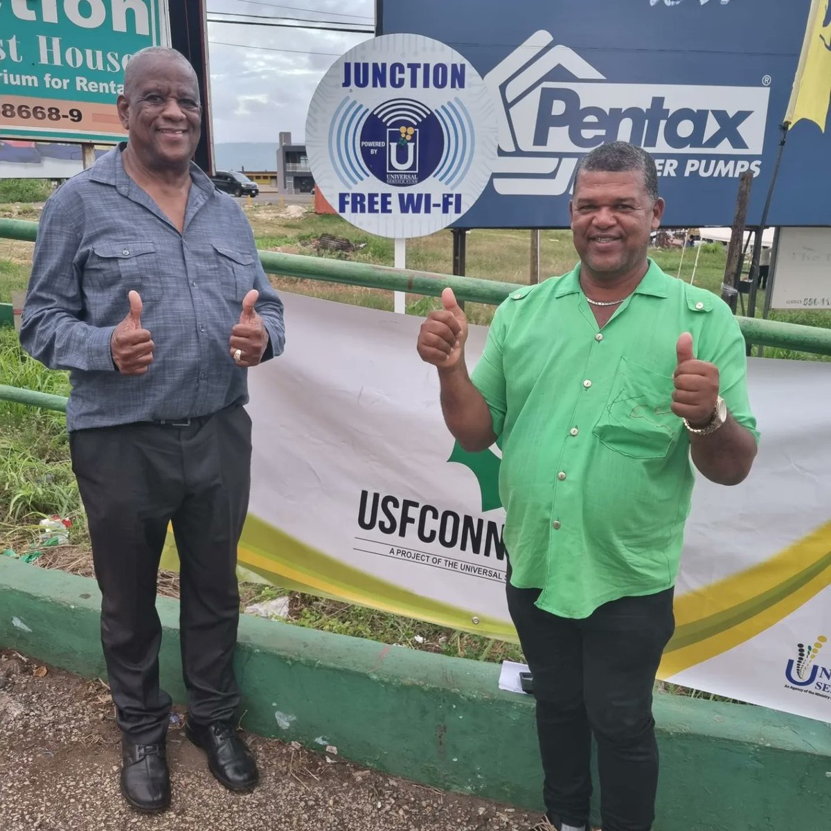 usfjamaica's tweet photo. The Junction Public Wi-Fi launch was a success. Thanks to all the players involved, especially the residents in Junction. 
#USFConnect
@MSETGovJM 
@darylvazmp https://t.co/y1rmKhZnsP