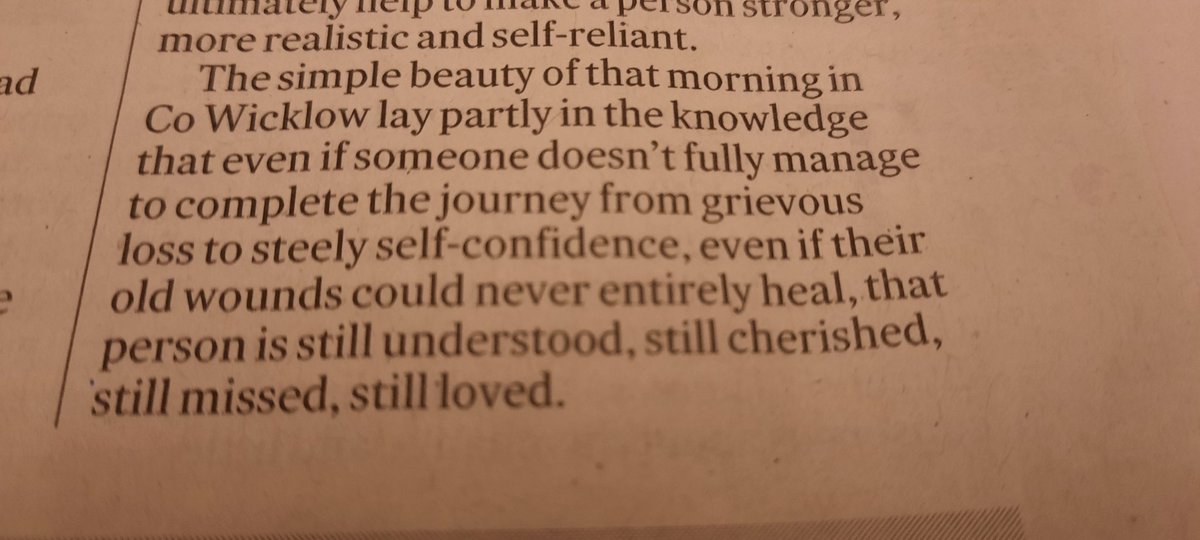 A beautiful and valuable piece by <a href="/HilaryFannin/">Hilary Fannin</a> in Friday's <a href="/IrishTimes/">The Irish Times</a> .
#JustTheWayYouAre