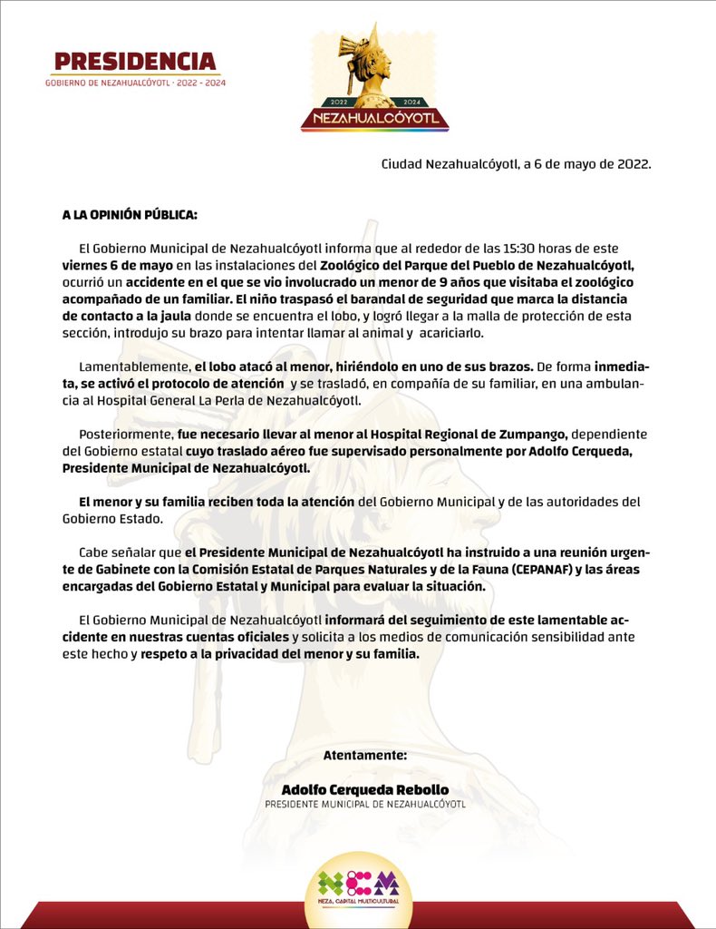 GobNeza's tweet photo. Buenas tardes. 

A la opinión pública informamos: https://t.co/q6KoooNubG