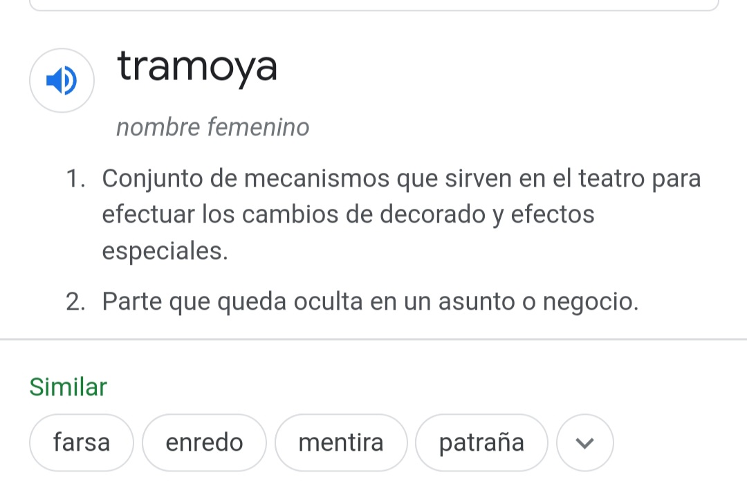 Napii's tweet photo. @pili_txt Para los 🤡 que creen que la palabra tramoya es tumbera. Salgan del tupper caras de piedra. https://t.co/2x6sDKWgUz
