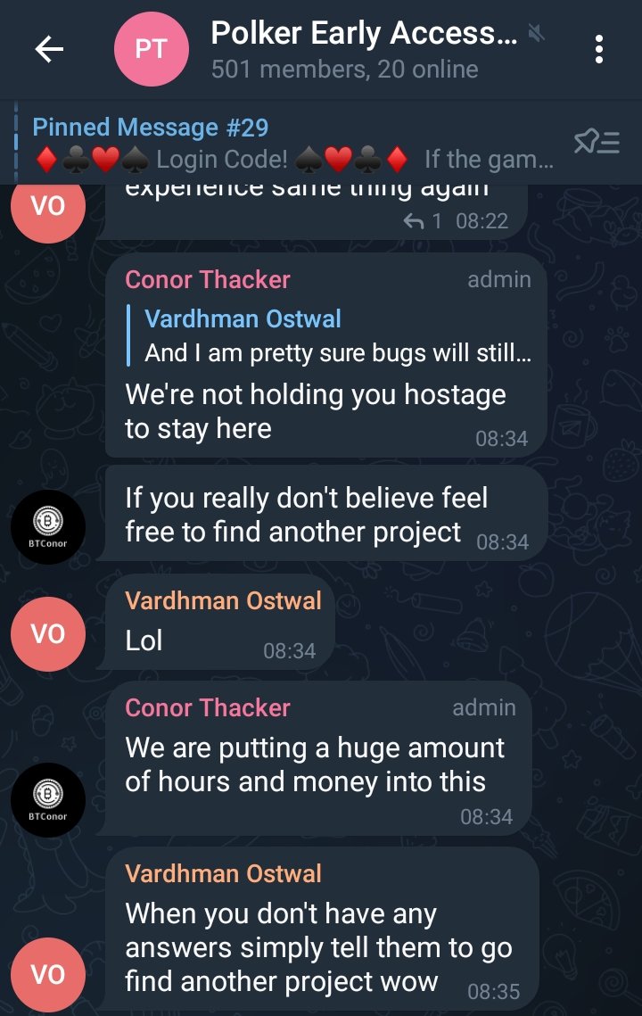 Shit_Coin1's tweet photo. @polker_PKR @huskeyfintech Early access group of polker. Look how polker admins treat their investors really disappointed. https://t.co/RH3LpJ9s2v