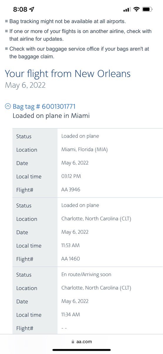 addisonwade05's tweet photo. @AmericanAir do better. I have zero clothes because American Airlines won’t Answer the phone or update this flight information. https://t.co/ISukmhVLDZ