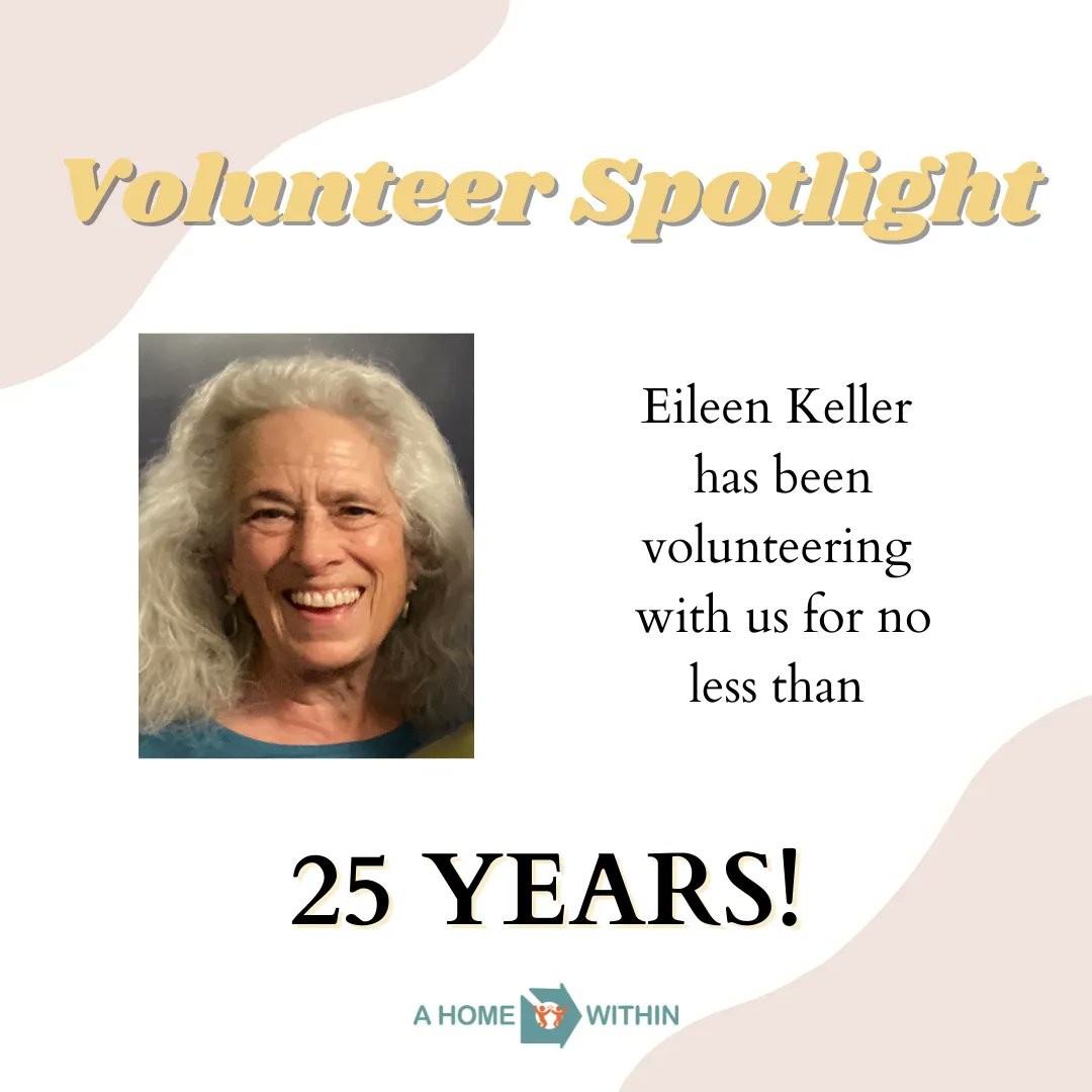 We're overwhelmed w/ gratitude for all of our incredible volunteers. Eileen Keller has been w/ AHW for an inspiring 25 years! Read here: buff.ly/39x8OuE. 
#ahomewithin #therapy #therapist #volunteer #foster #fostercare #fosteryouth #mentalhealth #mentalhealthawareness