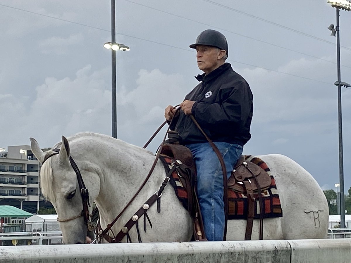 The myth, the legend, the 5-time Ky Oaks winner, Coach D. Wayne Lukas. Seeing him up on his horse watching his runners train this week, shows how being active keeps you young.