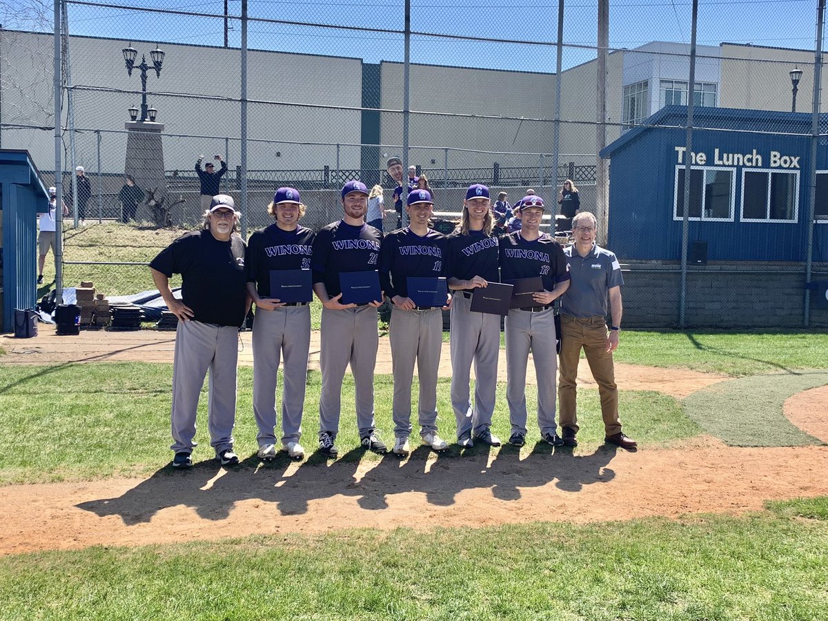 WinonaStateBase's tweet photo. Thanks to @CSPBearsBase for hosting our seniors for graduation! We appreciate your support of our student-athletes! https://t.co/VIsYcKWZD4