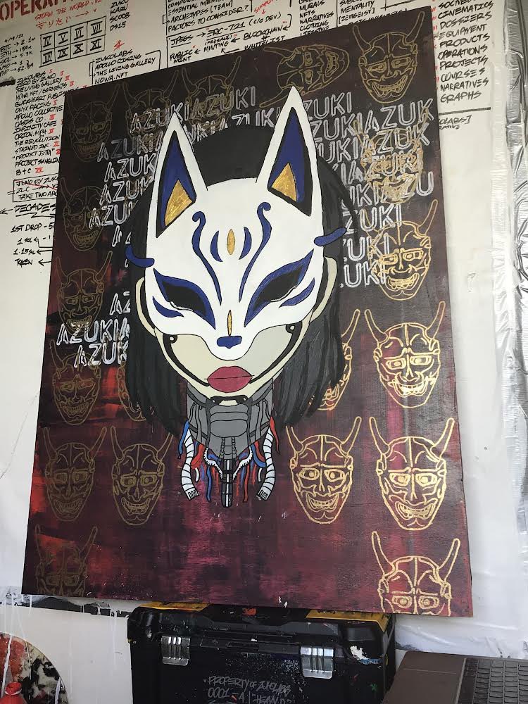 virjuul's tweet photo. My submission for the #ChipAzuki contest. It’s a cyborg kitsune Azuki which was painted by hand! Thanks chip for the opportunity ❤️ @ChipNFT https://t.co/ja6r2SGcT4
