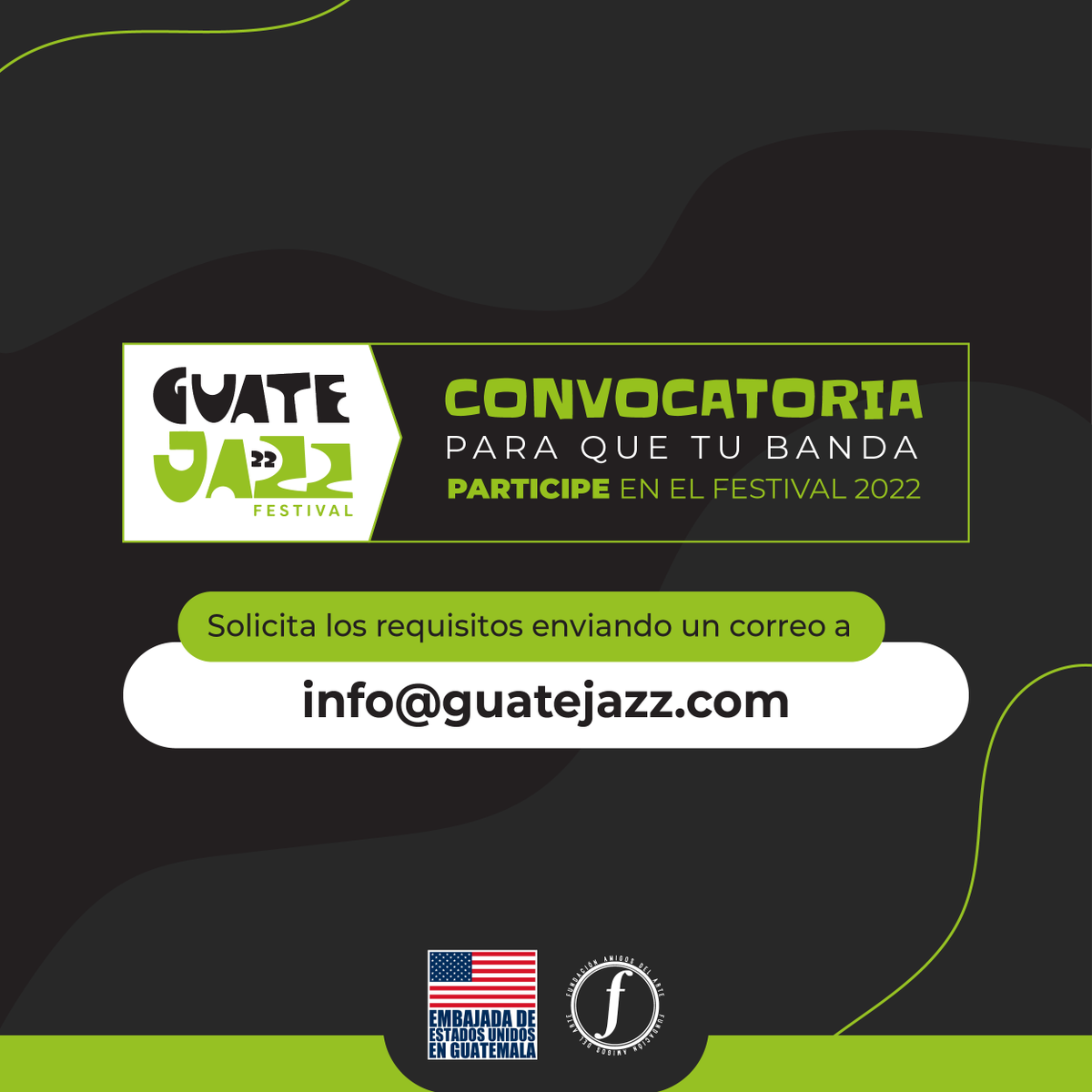 ¿Quieres que tu banda participe en GuateJazz 2022? ¡¡Envía un correo a info@guatejazz.com para solicitar requisitos!!  <a href="/FGuatejazz/">Festival GuateJazz</a>
<a href="/victuxgt/">Victor Arriaza</a>