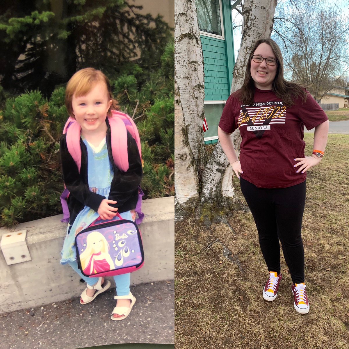 ShoopDHS's tweet photo. First day of school… last day of school. This girl has loved every minute of her education. Thank you to everyone who has helped her and supported her along the way. ❤️🎓😻#senior2022 #dimondnation @MNevala9 @MaggieNevala https://t.co/csXo2ItrV2